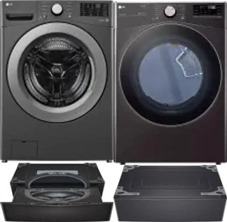 Side by Side Washer & Dryer Set on Pedestals