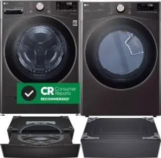Side by Side Washer & Dryer Set on Pedestals