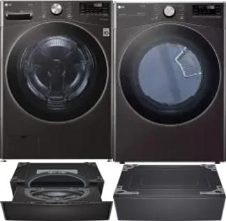 Side by Side Washer & Dryer Set on Pedestals