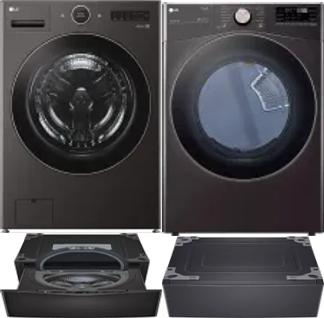 Side by Side Washer & Dryer Set on Pedestals