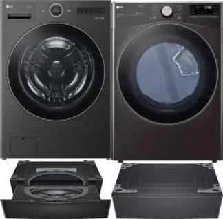 Side by Side Washer & Dryer Set on Pedestals