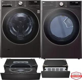 Side by Side Washer & Dryer Set on Pedestals