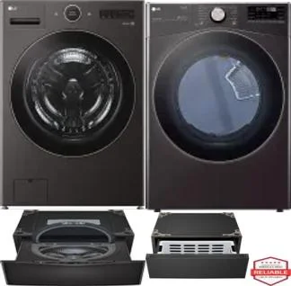 Side by Side Washer & Dryer Set on Pedestals