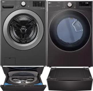 Side by Side Washer & Dryer Set on Pedestals