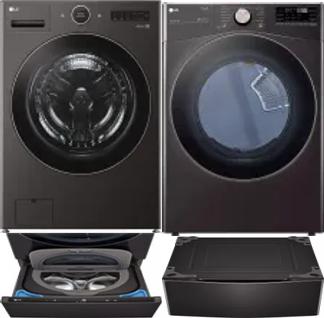 Side by Side Washer & Dryer Set on Pedestals