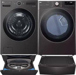 Side by Side Washer & Dryer Set on Pedestals