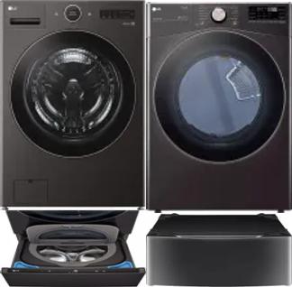 Side by Side Washer & Dryer Set on Pedestals