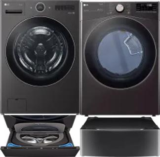 Side by Side Washer & Dryer Set on Pedestals