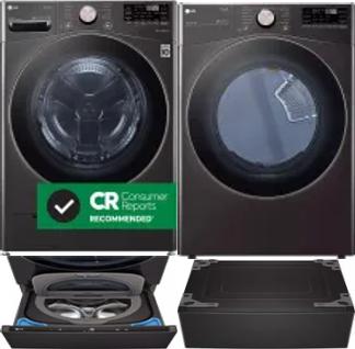 Side by Side Washer & Dryer Set on Pedestals
