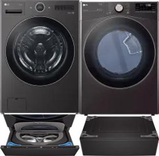 Side by Side Washer & Dryer Set on Pedestals