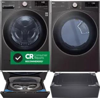 Side by Side Washer & Dryer Set on Pedestals