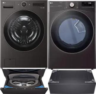 Side by Side Washer & Dryer Set on Pedestals