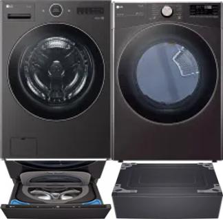 Side by Side Washer & Dryer Set on Pedestals