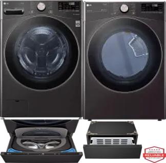 Side by Side Washer & Dryer Set on Pedestals