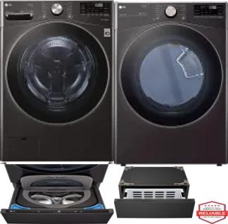 Side by Side Washer & Dryer Set on Pedestals