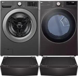 Side by Side Washer & Dryer Set on Pedestals