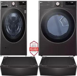 Side by Side Washer & Dryer Set on Pedestals