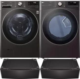 Side by Side Washer & Dryer Set on Pedestals