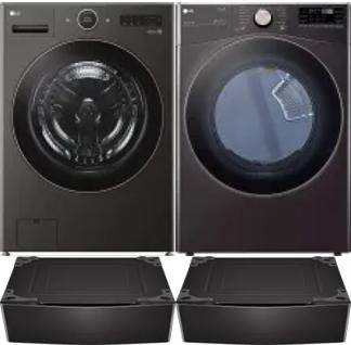 Side by Side Washer & Dryer Set on Pedestals