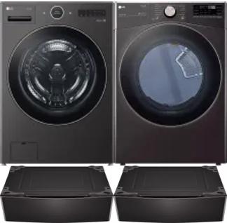 Side by Side Washer & Dryer Set on Pedestals