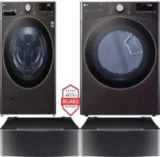 Side by Side Washer & Dryer Set on Pedestals