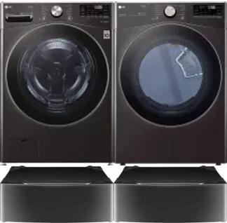 Side by Side Washer & Dryer Set on Pedestals