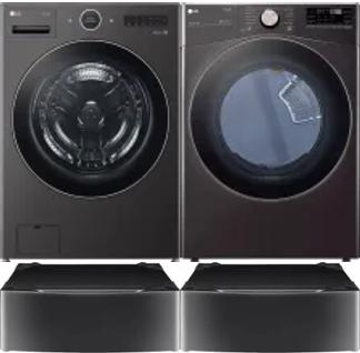 Side by Side Washer & Dryer Set on Pedestals