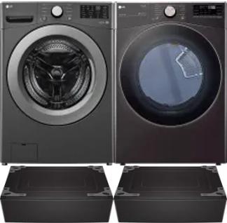 Side by Side Washer & Dryer Set on Pedestals