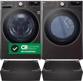 Side by Side Washer & Dryer Set on Pedestals