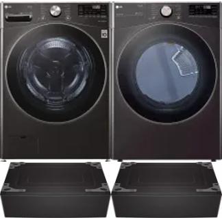 Side by Side Washer & Dryer Set on Pedestals