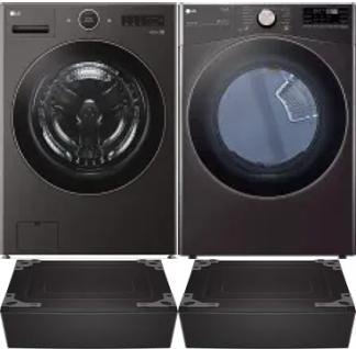 Side by Side Washer & Dryer Set on Pedestals