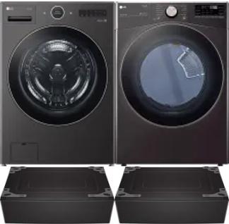 Side by Side Washer & Dryer Set on Pedestals