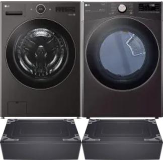 Side by Side Washer & Dryer Set on Pedestals
