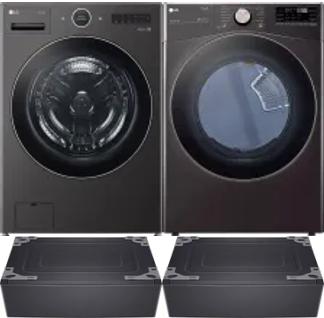 Side by Side Washer & Dryer Set on Pedestals