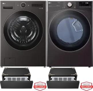 Side by Side Washer & Dryer Set on Pedestals