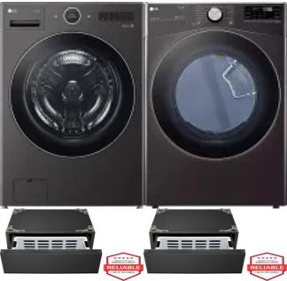 Side by Side Washer & Dryer Set on Pedestals