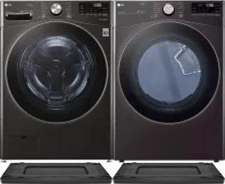 Side by Side Washer & Dryer Set on Risers