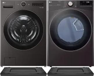 Side by Side Washer & Dryer Set on Risers