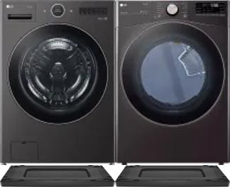 Side by Side Washer & Dryer Set on Risers