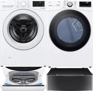 Side by Side Washer & Dryer Set on Pedestals