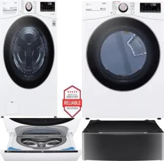 Side by Side Washer & Dryer Set on Pedestals
