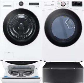 Side by Side Washer & Dryer Set on Pedestals