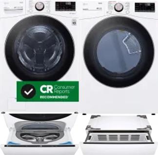 Side by Side Washer & Dryer Set on Pedestals