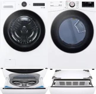 Side by Side Washer & Dryer Set on Pedestals