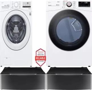 Side by Side Washer & Dryer Set on Pedestals