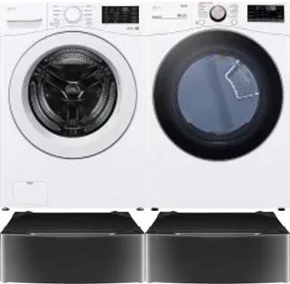 Side by Side Washer & Dryer Set on Pedestals
