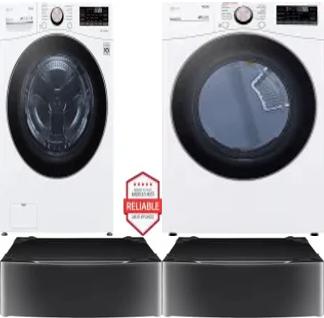 Side by Side Washer & Dryer Set on Pedestals