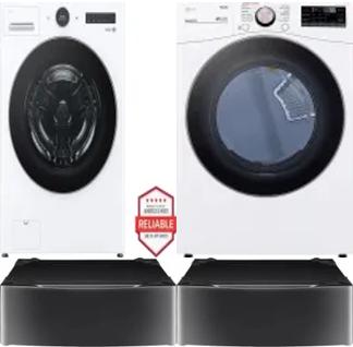 Side by Side Washer & Dryer Set on Pedestals