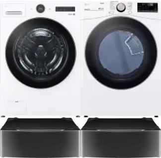 Side by Side Washer & Dryer Set on Pedestals