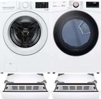 Side by Side Washer & Dryer Set on Pedestals
